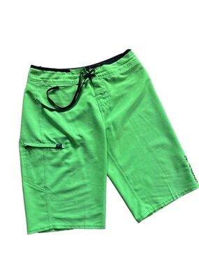 O’Neill Board Shorts Mens 29 Neon Green S Swim Trunks Surf Radioactive Freak